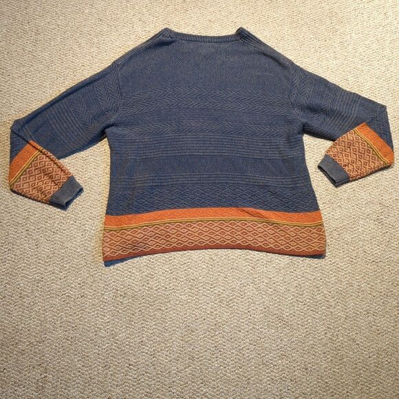 The Territory Ahead Knit Sweater Mens XXL Blue Orange Pullover Wool Cotton - Picture 4 of 7